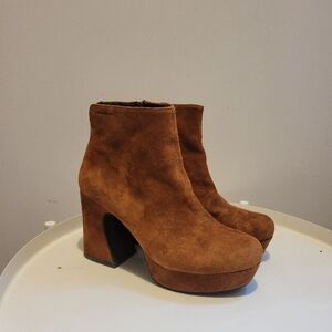 Brown Suede Women's Ankle Boots